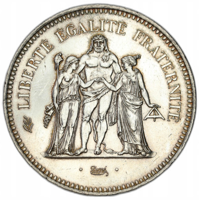 Francja. 50 Franków 1977, Herkules – SREBRO