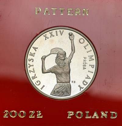 PRÓBA Miedzionikiel 200 złotych 1987 tenisistka