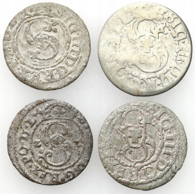 Zygmunt III Waza. Szeląg 1618, 1620, 1621, zestaw 4 monet