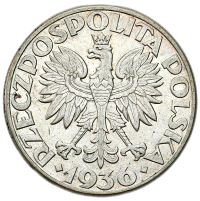 II RP. 5 złotych 1936 Żaglowiec – SREBRO