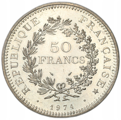 Francja. 50 Franków 1974, Herkules – SREBRO