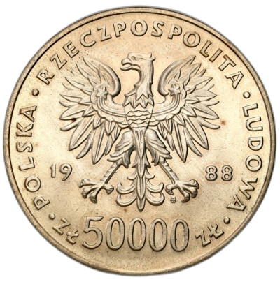 50.000 złotych 1988 Józef Piłsudski – PIĘKNE