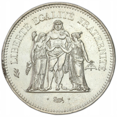 Francja. 50 Franków 1977, Herkules – SREBRO