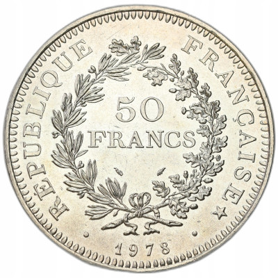 Francja. 50 Franków 1978, Herkules – SREBRO