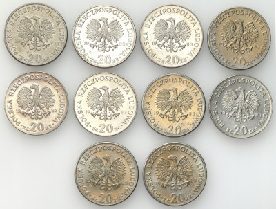 PRL. 20 złotych Nowotko 1983 - zestaw 10 sztuk
