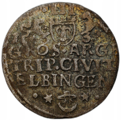 Gustaw II Adolf (1611-1632). Trojak 1631, Elbląg - RZADKI
