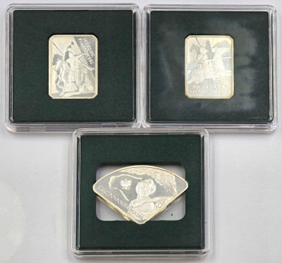 III RP 10 złotych 2005 - 2007 RÓŻNE zestaw 3 sztuk – SREBRO