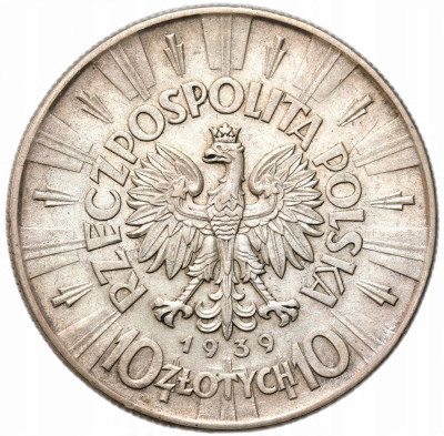 II RP. 10 złotych 1939 Piłsudski