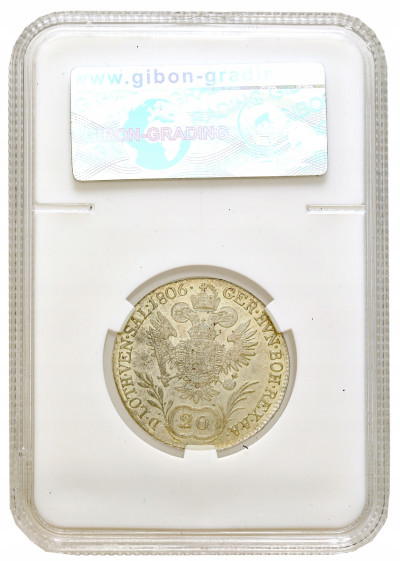 Austria Franciszek II (1792–1835). 20 krajcarów 1806 B, Kremnica GIBOB MS61
