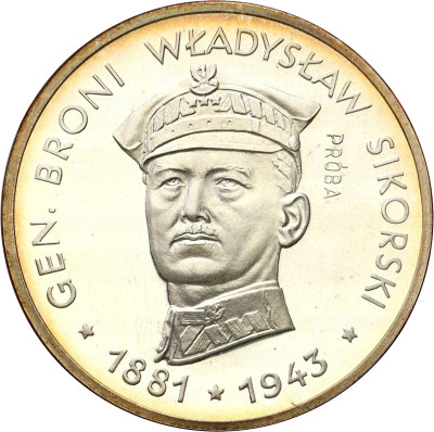 PRÓBA Srebro 100 złotych 1981 Władysław Sikorski