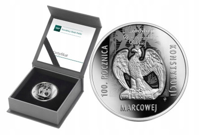 10 złotych 2021 - 100. rocznica Konstytucji marcowej – SREBRO