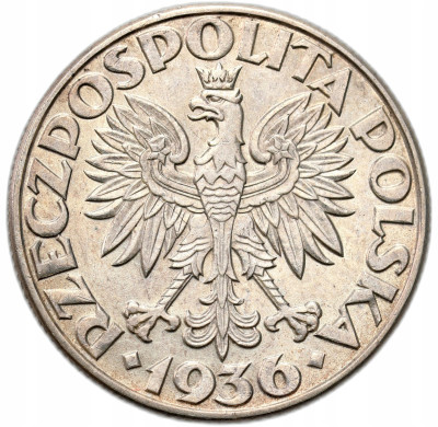II RP. 2 złote 1936 żaglowiec