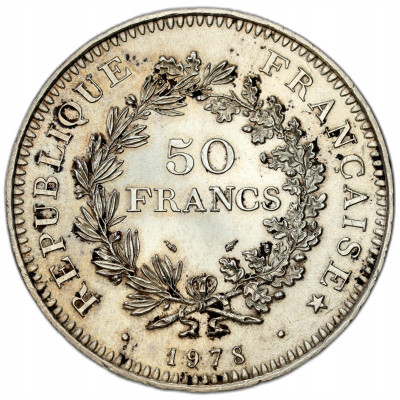 Francja. 50 Franków 1978, Herkules – SREBRO