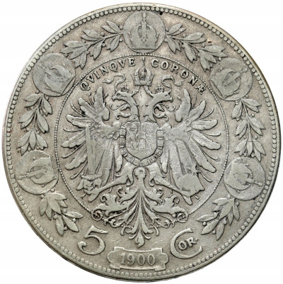 Austria, Franciszek Józef(1848–1916). 5 koron 1900, Wiedeń – SREBRO