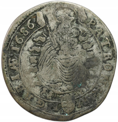 Węgry, Leopold I (1658-1705). 15 krajcarów 1686, Kremnica