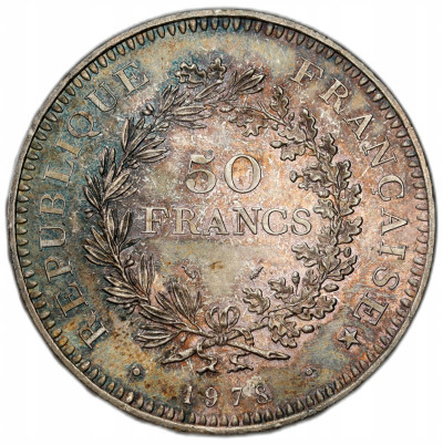 Francja. 50 Franków 1978, Herkules – SREBRO