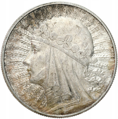 II RP. 10 złotych 1932 głowa kobiety (ze znakiem mennicy) – BARDZO ŁADNE