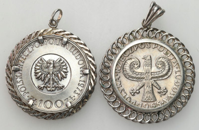 PRL. 10 i 100 złotych 1965 i 1973 Kopernik, 2 sztuki – W OPRAWIE