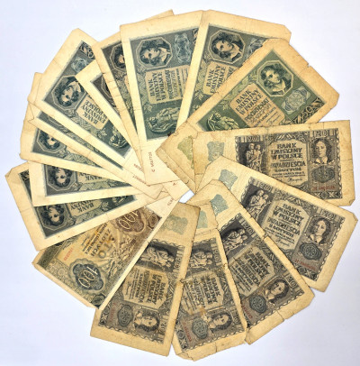 20 do 100 złotych 1940-1941, zestaw 19 sztuk