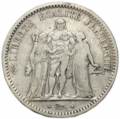 Francja. 5 franków 1848 A, Paryż – SREBRO