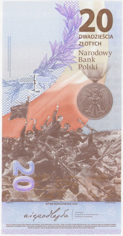 Banknot PWPW 20 złotych 2020 Bitwa Warszawska Piłsudski