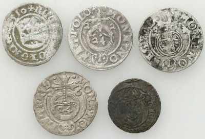 Zygmunt I Stary, Zygmunt III Waza, Jerzy Wilhelm. Półtorak, Szeląg – 5 szt