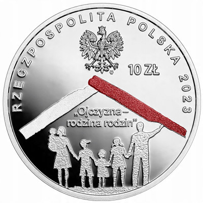 10 złotych 2023 w Polskę wierzę – Polska rodzina – SREBRO