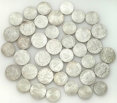 Austria. 5+10 szylingów lot 40 sztuk - SREBRO