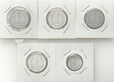 PRL. 20 groszy i 1 złoty 1949-1975 – 5 szt