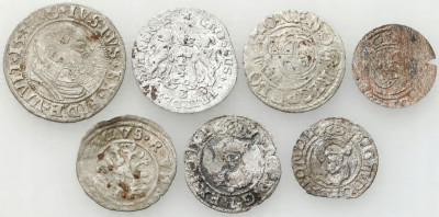 Polska XVI-XVIII wiek, zestaw 7 monet