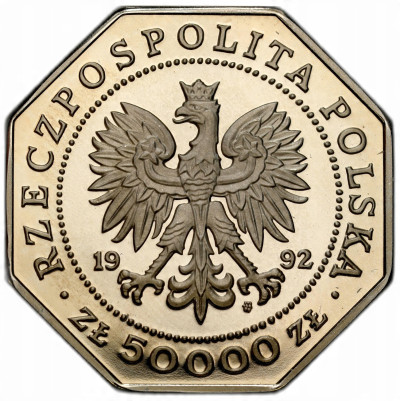 50.000 złotych 1992, 200 lat Orderu Virtuti Militari – PIĘKNE