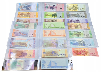 Banknoty. Wenezuela – kolekcja banknotów 25 sztuk