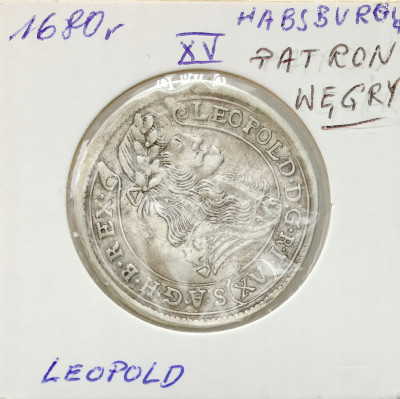 Węgry, Leopold I. 15 krajcarów 1680 KB, Kremnica