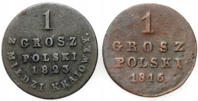 Polska XIX w./Rosja. 1 grosz 1816-1823 – 2 szt