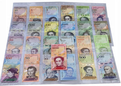 Banknoty. Wenezuela – kolekcja banknotów 25 sztuk