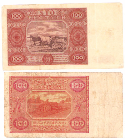 100 złotych 1946 i 1947, 2 sztuki