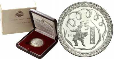 Włochy. San Marino. 5 euro 2008 Olimpiada Pekin