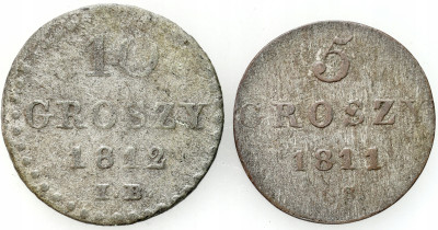 Księstwo Warszawskie. 5-10 groszy 1811-1812 IB, Warszawa – 2 szt