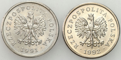 1 złoty 1991-1992, zestaw 2 sztuk