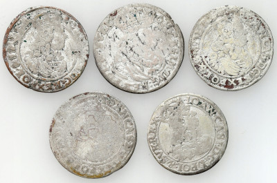 Jan II Kazimierz. Szóstak 1661-1665, zestaw 5 szt