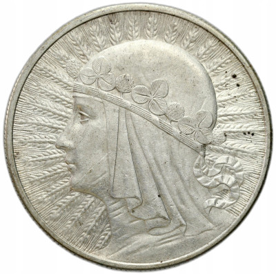 II RP. 10 złotych 1932, Głowa kobiety (bez znaku) – SREBRO