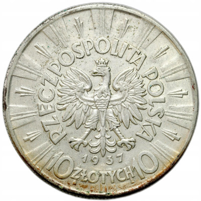 II RP. 10 złotych 1937 Piłsudski – SREBRO