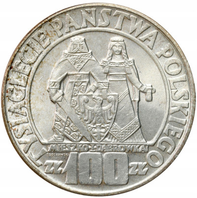 PRL. 100 złotych 1966 Mieszko i Dąbrówka - Millenium – SREBRO