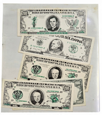 Świat, notgeldy, banknoty i pseudobnknoty, 105 sztuk