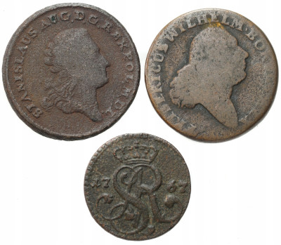 Stanisław August Poniatowski. F Wilhelm II. Grosz, Trojak 1766-1797 – 3 szt