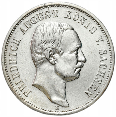 Niemcy, Saksonia. August III (1904–1918). 3 marki 1909 E, Muldenhütten