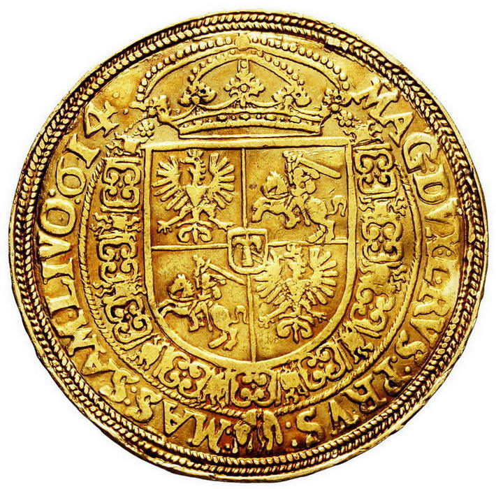 Zygmunt III Waza. Półportugał koronny (5 dukatów) 1614, Bydgoszcz