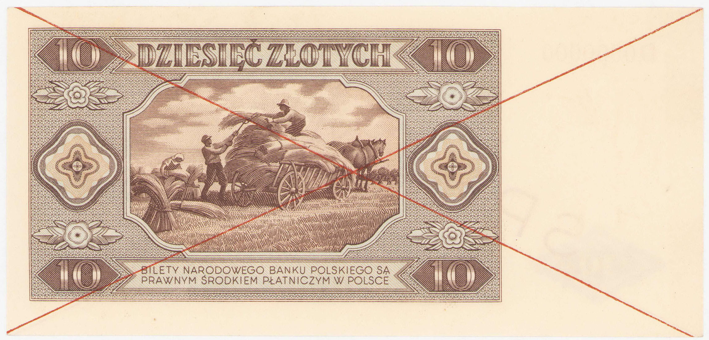 WZÓR / SPECIMEN 10 złotych 1948 seria D - RZADKOŚĆ R6