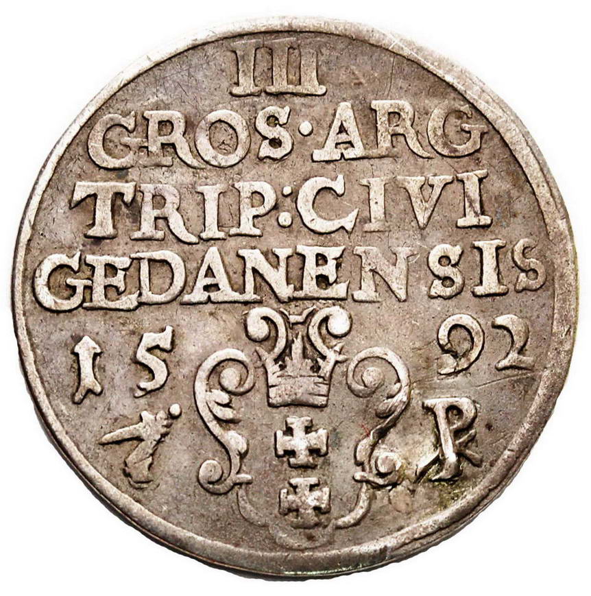 Zygmunt III Waza. Trojak 1592, Gdańsk