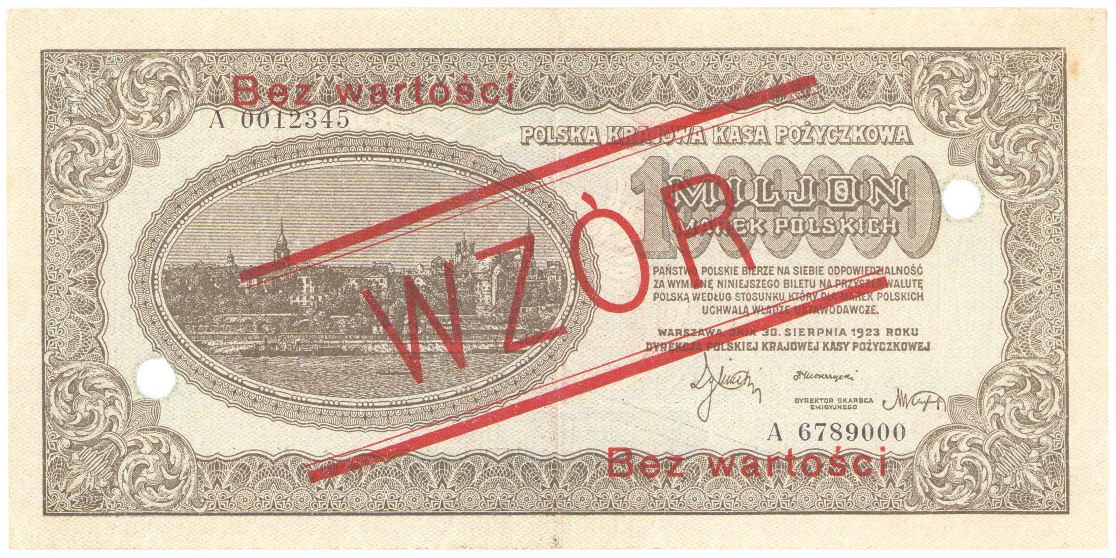 WZÓR 1.000.000 marek polskich 1923
